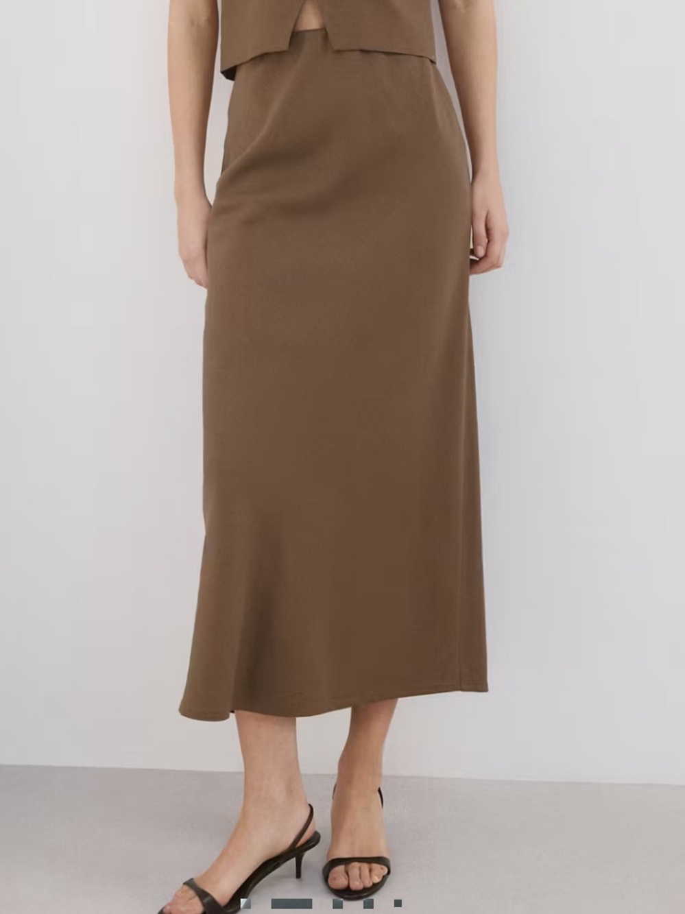 Mango Chocolate Brown Maxi Skirt